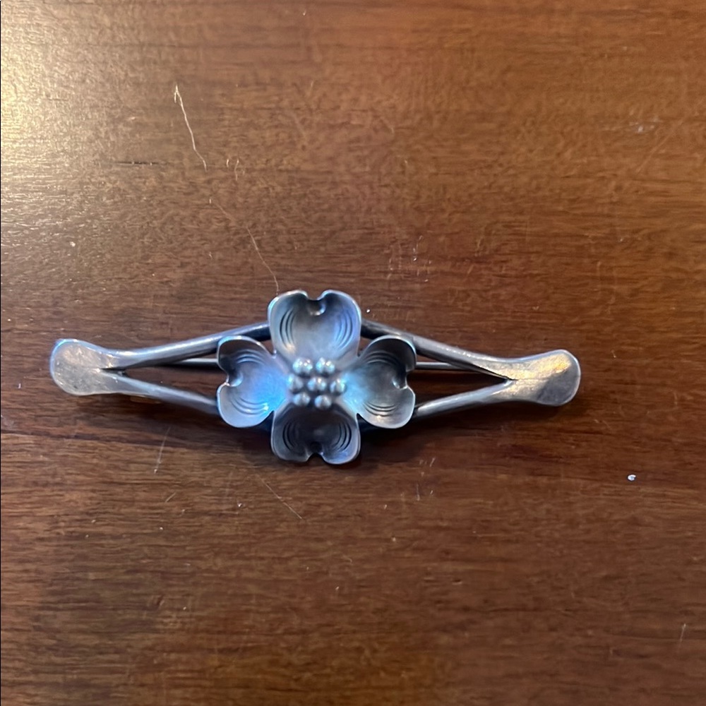 Vintage Sterling Silver hand made Floral brooch